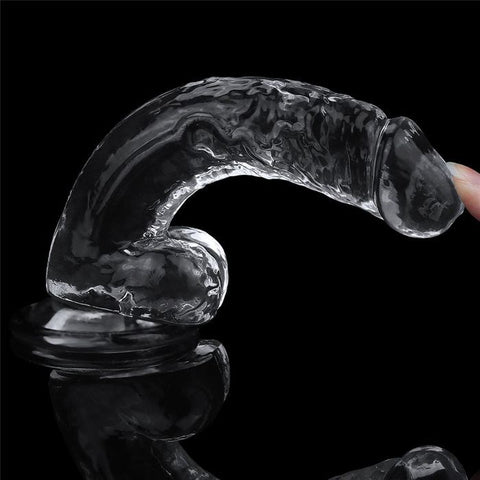 Lovetoy Flawless Suction Cup Base Realistic Dildo 19cm Clear TPE Material - Realistic Dildos