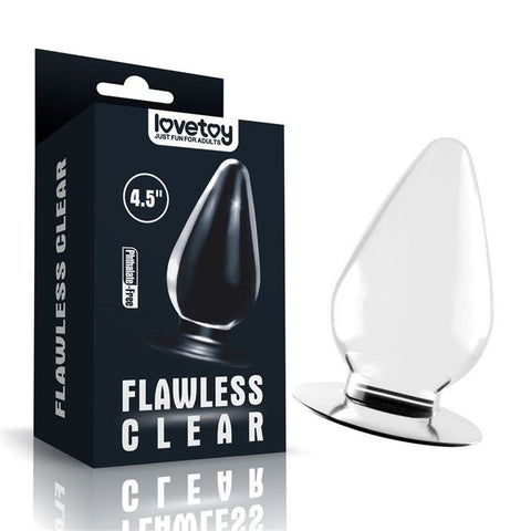 Lovetoy Flawless Tapered Tip Butt Plug 11.5cm Clear TPE Anal Stimulation - Butt Plugs