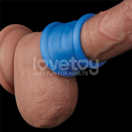 Lovetoy Pinnacle Pro Tapered Squeeze Male Ball Stretcher Blue Cock Ring - - Ball Stretchers and Crushers