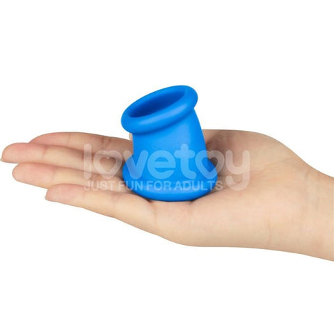 Lovetoy Pinnacle Pro Tapered Squeeze Male Ball Stretcher Blue Cock Ring - Ball Stretchers and Crushers