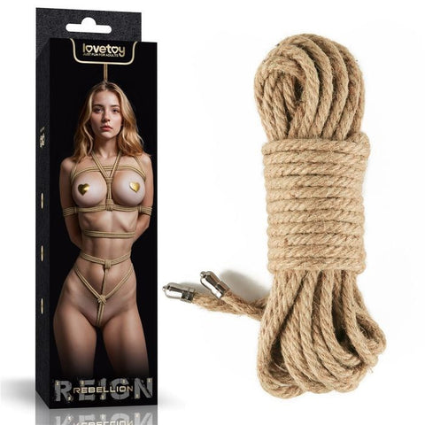 Rebellion Reign Hemp Rusting Bondage Play Rope 10m - Cuffs And Restraints