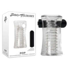 Zero Tolerance Pop Male Stroker With Vibrating Bullet Clear - - Masturbators and Strokers