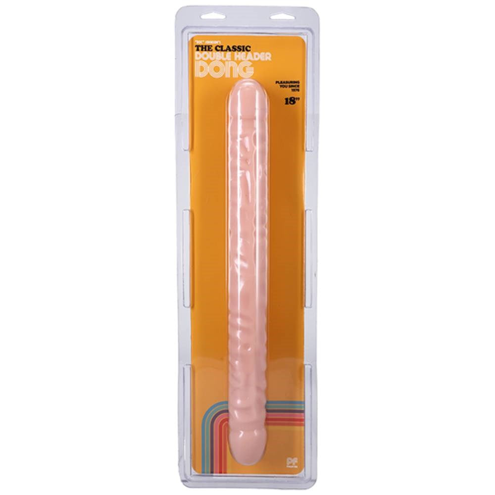 Doc Johnson 18 Inches Veined Double Header Realistic Dong Flexible Dual End - Double Ender