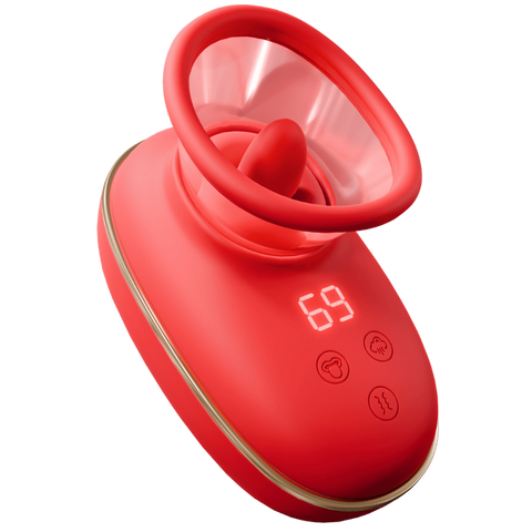 Amovibe Vortex Sucking & Licking Clitoral Stimulator Red - Clit Ticklers and Pulsators