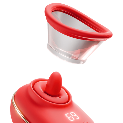 Amovibe Vortex Sucking & Licking Clitoral Stimulator Red - Clit Ticklers and Pulsators