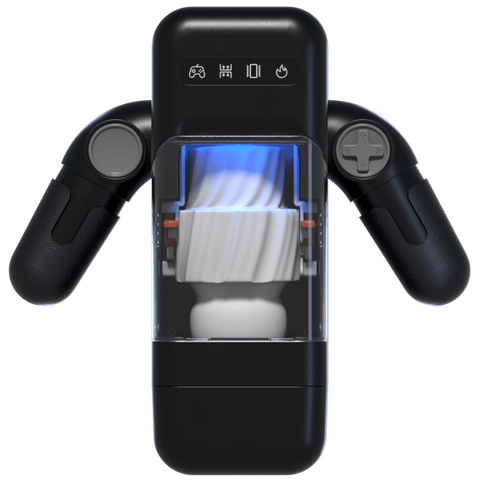 Amovibe Game Cup Thrusting & Rechargeable Male Masturbator Black - Masturbators and Strokers