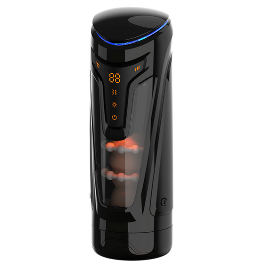 Amovibe Warrior Rechargeable Thrusting Male Masturbator Black - - Masturbators and Strokers