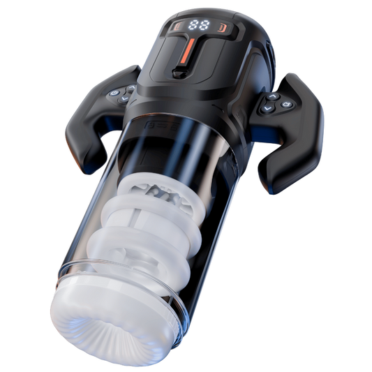 Amovibe Turbo Thrusting and Rotating Male Masturbator Black - - Masturbators and Strokers