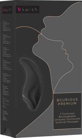B Swish Bcurious Premium 7 Function Clitoral Stimulator Noir - - Clit Ticklers and Pulsators
