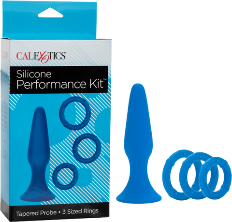 California Exotics Silicone Butt Plug Performance Kit Blue - Butt Plugs
