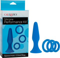 California Exotics Silicone Butt Plug Performance Kit Blue - - Butt Plugs