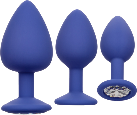 California Exotics Cheeky Gems Anal Plug Set Purple - Butt Plugs