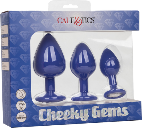 California Exotics Cheeky Gems Anal Plug Set Purple - Butt Plugs