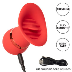 French Kiss Charmer 12 Function Clitoral Vibrator Red - - Clit Ticklers and Pulsators