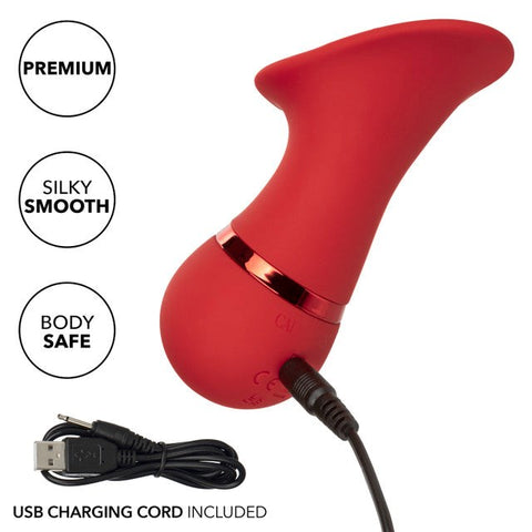 French Kiss Seducer 12 Function Clitoral Massager Red - Clit Ticklers and Pulsators