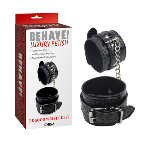 Behave Be Good Bondage Play Wrist Cuffs Black - Cuffs And Restraints