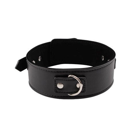 Behave Midnight Fully Adjustable Bondage Collar Black - Collars and Leads