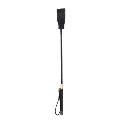 Behave Mischief Crop Super Soft Leather Tip Black - Whips And Crops