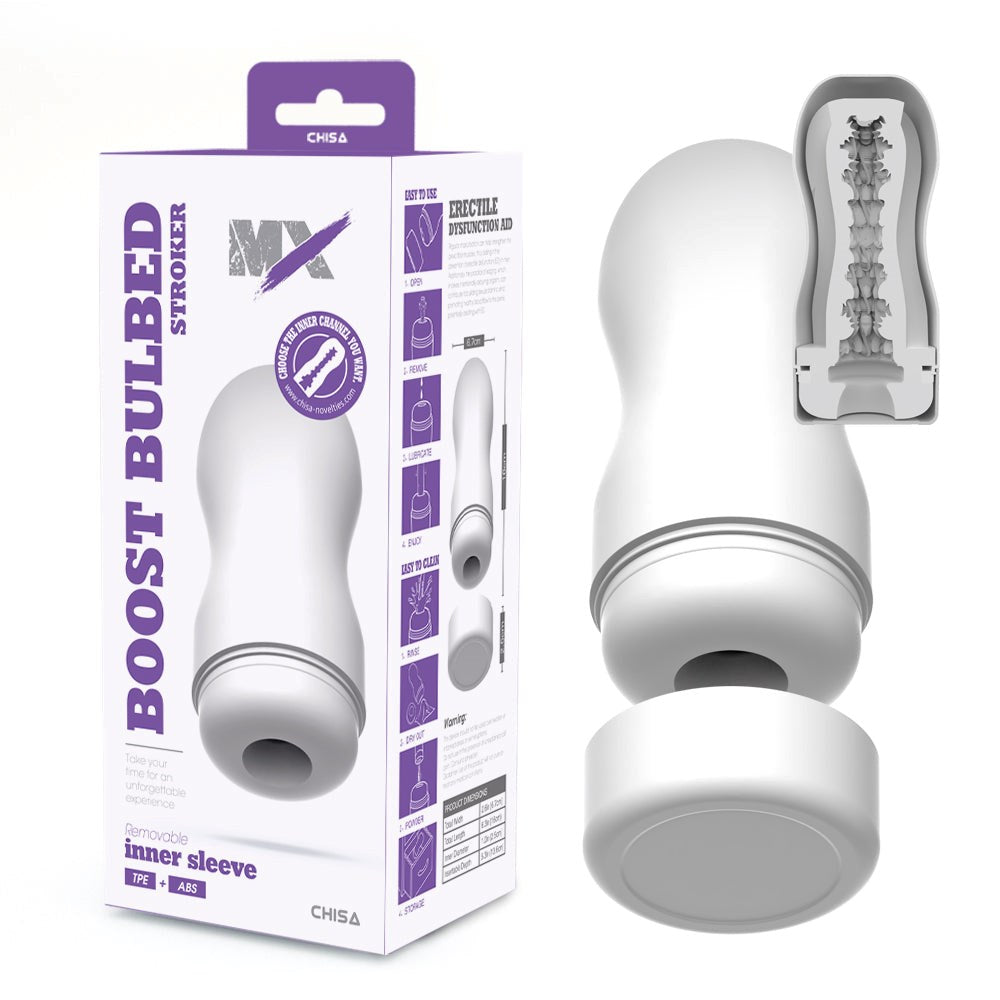 MX Boost Bulbed Latex Free Male Stroker - - Masturbators and Strokers