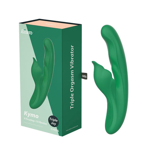 Kissen Kymo Triple Orgasm Rabbit Vibrator Green - Rabbit Vibrators