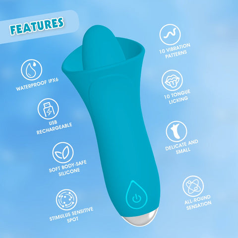 Lust Ripple Succubi 10 Function Clitoral Stimulator Blue - Clit Ticklers and Pulsators
