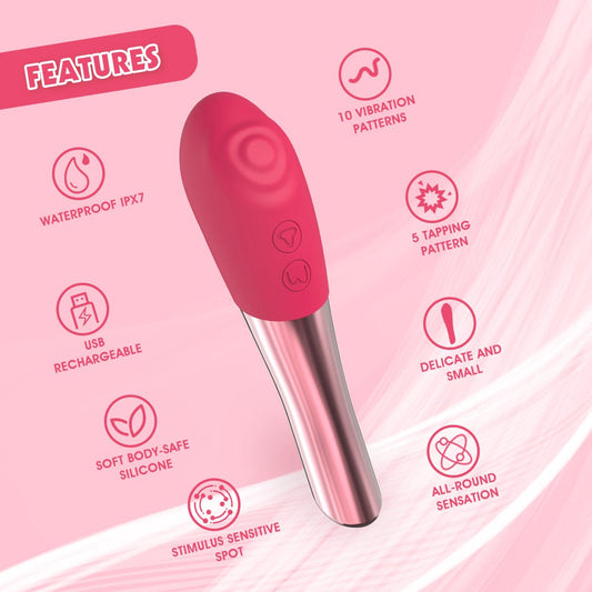 Lust Ripple Ardor 10 Function Clitoral Massager Pink - - Clit Ticklers and Pulsators