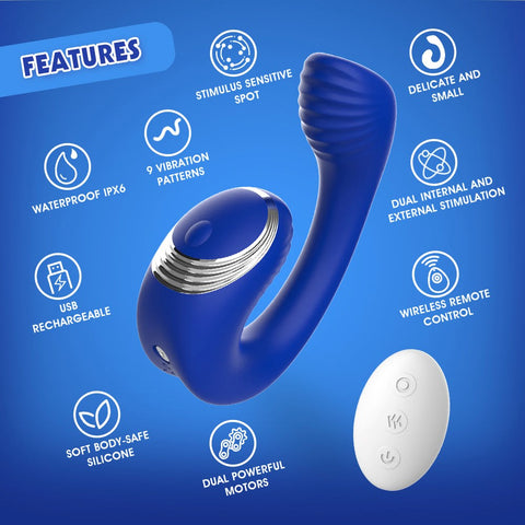 Lust Ripple Meteor Remote Control Clitoral Vibrator Blue - Clit Ticklers and Pulsators