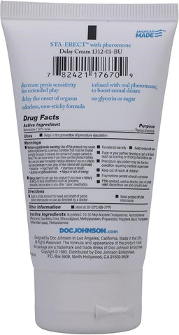 Doc Johnson Sta Erect With Pheromone Sex Delay Cream - Delay and Excite Sprays