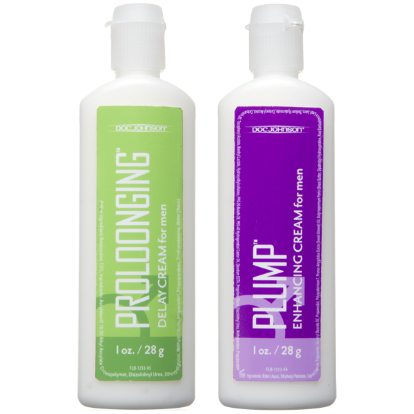 Doc Johnson Proloonging and Plump Male Delay Cream For Men 2 Pack - - Delay and Excite Sprays