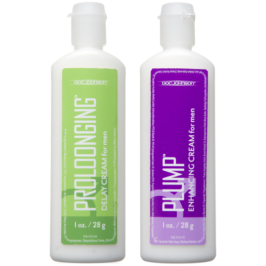 Doc Johnson Proloonging and Plump Male Delay Cream For Men 2 Pack - - Delay and Excite Sprays