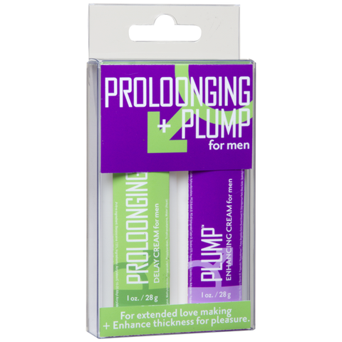 Doc Johnson Prolonging and Plump Cream for Men 2 Pack - Delay and Excite Sprays