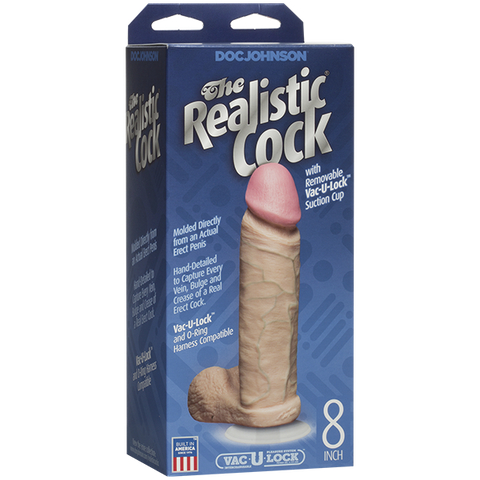 Doc Johnson The Realistic Cock ULTRASKYN 8 Inches Vanilla - Realistic Dildos