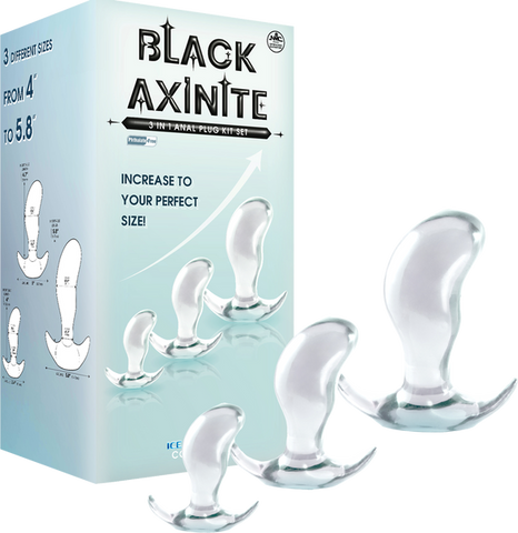 NANMA Corporation Black Axinite 3 In 1 Flexible and Hygienic Anal Plug Kit Set - Butt Plugs