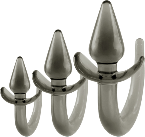 NANMA Corporation Black Axinite 3 In 1 Unique Design Anal Plug Kit with Tail - Butt Plugs