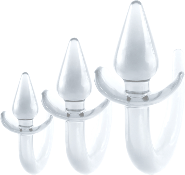 Black Axinite 3 In 1 Unique Design Anal Plug Kit with Tail - - Butt Plugs