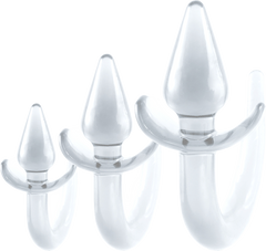 Black Axinite 3 In 1 Unique Design Anal Plug Kit with Tail - - Butt Plugs