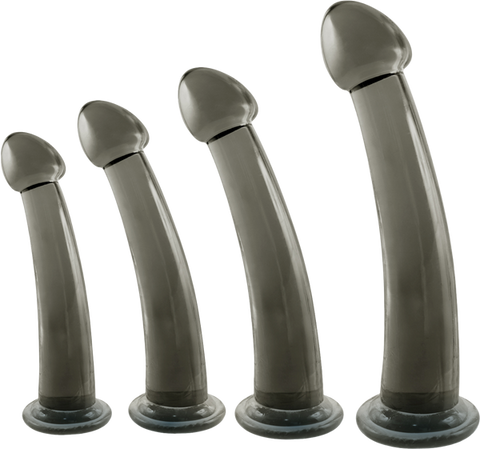NANMA Corporation Black Axinite 4 In 1 Suction Cup Base Anal Plug Kit Set - Butt Plugs