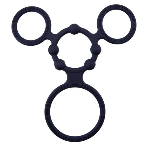 NANMA Corporation Enduring Silicone Triple Ring With Ball Stretcher - Ball Stretchers and Crushers
