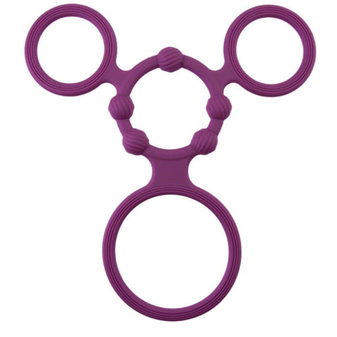 NANMA Corporation Enduring Silicone Triple Ring With Ball Stretcher - Ball Stretchers and Crushers