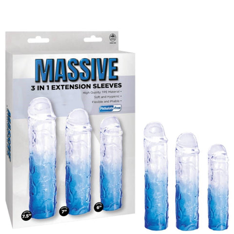 NANMA Corporation Massive 3 in 1 Mens Penis Extension Sleeve TPE Material - Penis Sleeves and Extenders
