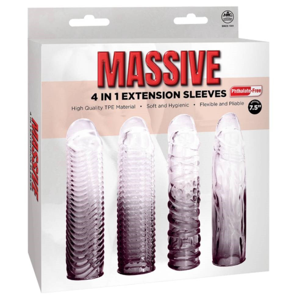 NANMA Corporation Massive 4 in 1 Soft Male Penis Extension Sleeve TPE Material - - Penis Sleeves and Extenders