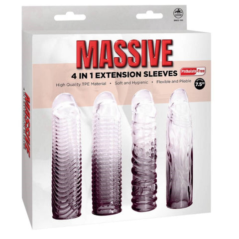 NANMA Corporation Massive 4 in 1 Soft Male Penis Extension Sleeve TPE Material - Penis Sleeves and Extenders