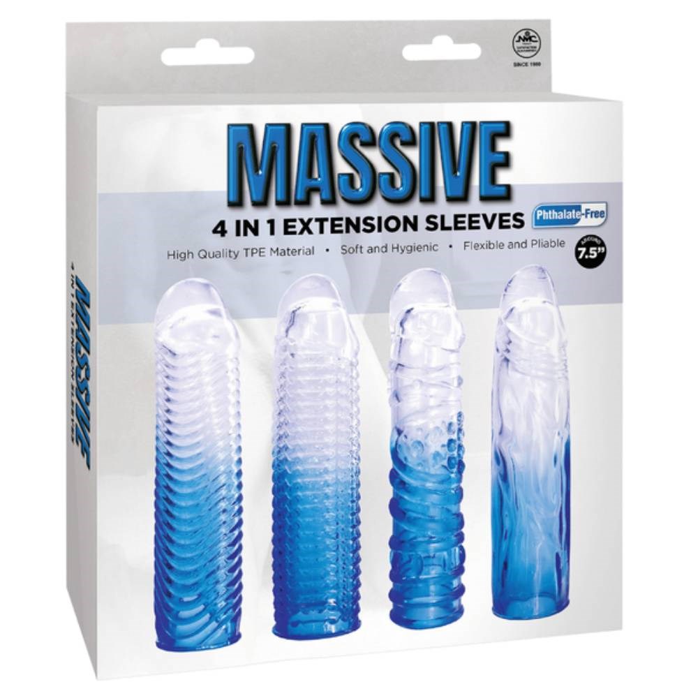 NANMA Corporation Massive 4 in 1 Soft Male Penis Extension Sleeve TPE Material - - Penis Sleeves and Extenders