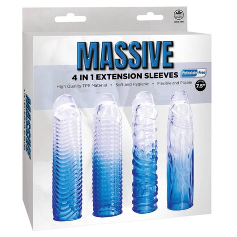 NANMA Corporation Massive 4 in 1 Soft Male Penis Extension Sleeve TPE Material - Penis Sleeves and Extenders