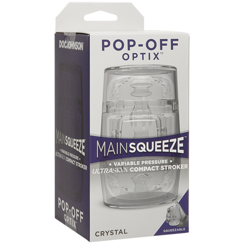 Main Squeeze Pop-off Optix Realistic Male Stroker Clear - Masturbators and Strokers