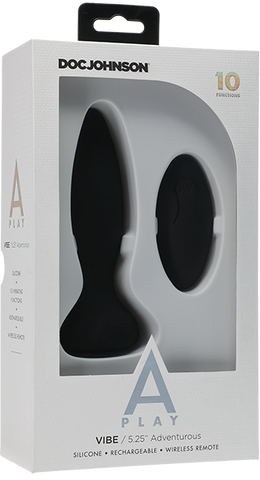 A-Play Vibe Adventurous Remote Control Rechargeable Butt Plug Black - Butt Plugs