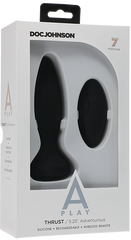 A-Play Thrust Adventurous Rechargeable Remote Control Silicone Anal Plug Black - - Butt Plugs