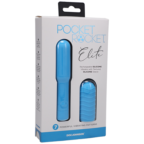 Doc Johnson Pocket Rocket Elite Rechargeable 7 Function Bullet Vibrator - Bullet Vibrators