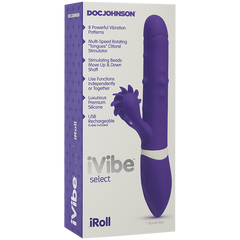 IVibe Iroll Multi Function Rabbit Vibrator With Rotating Tongue Purple - - Rabbit Vibrators