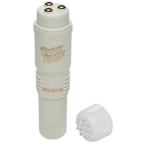 Doc Johnson Pocket Rocket The Original Vibrating Body Wand Massager White - Body Wands